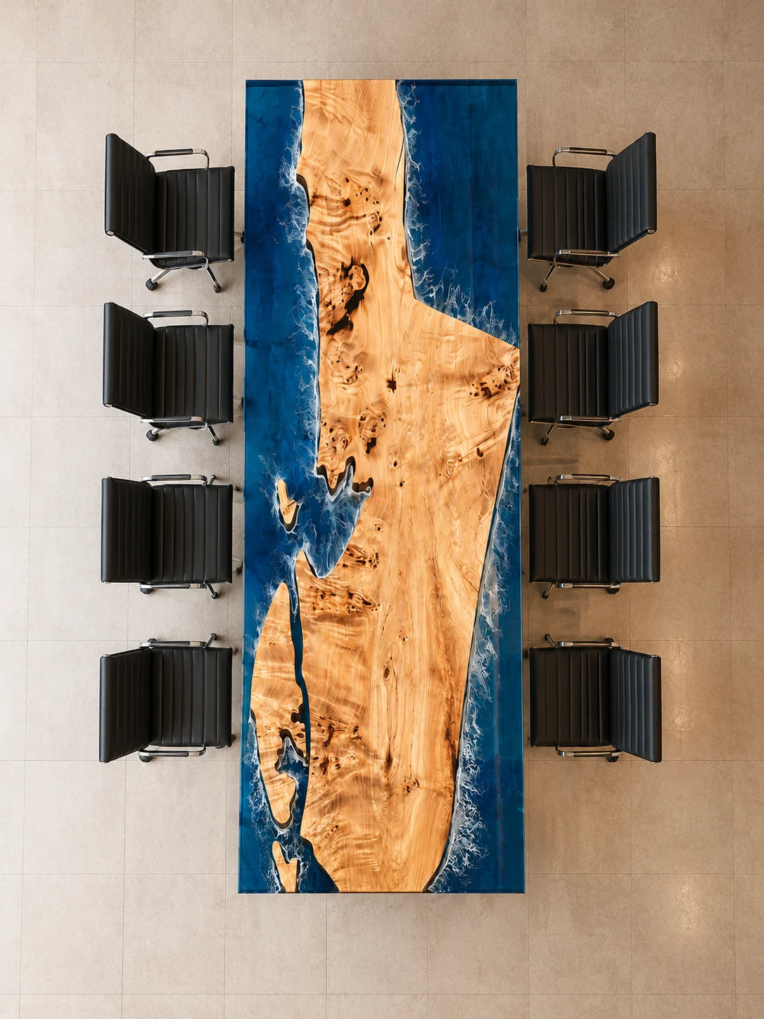 Sapphire Frame Live Edge Poplar Conference Table CT41