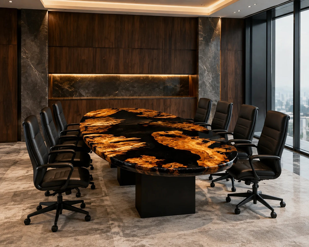 Botanical Burl Epoxy Conference Table CT48