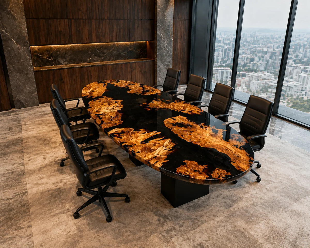 Botanical Burl Epoxy Conference Table CT48