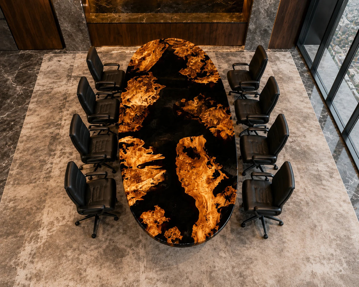 Botanical Burl Epoxy Conference Table CT48