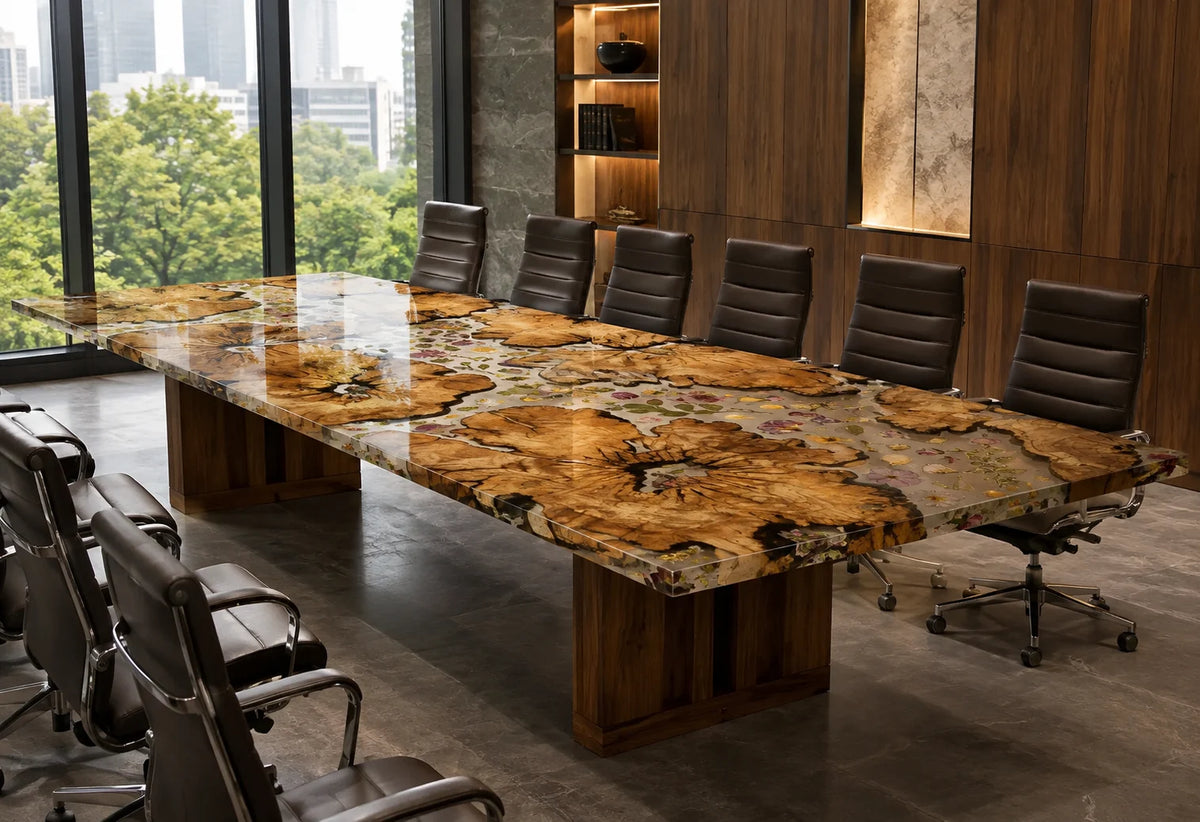 Timber Rings Burl Epoxy Conference Table CT49