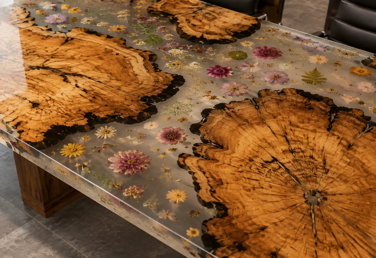 Timber Rings Burl Epoxy Conference Table CT49