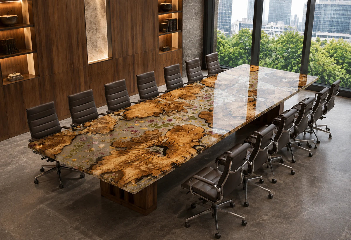 Timber Rings Burl Epoxy Conference Table CT49