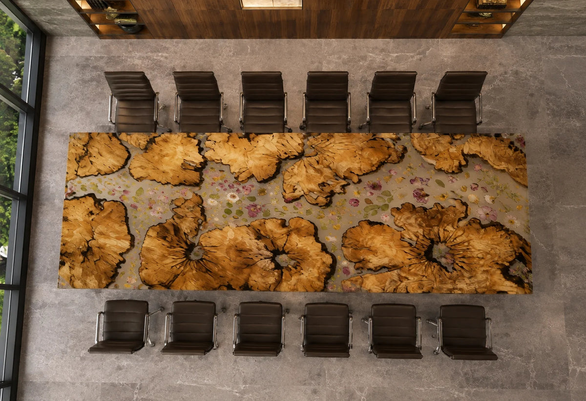 Timber Rings Burl Epoxy Conference Table CT49