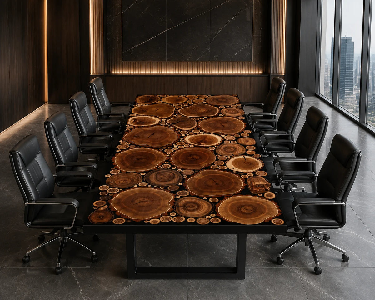 Clear Acacia Epoxy Conference Table CT50