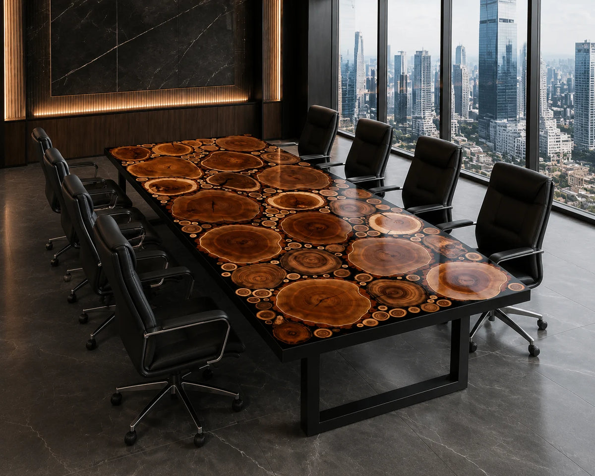 Clear Acacia Epoxy Conference Table CT50
