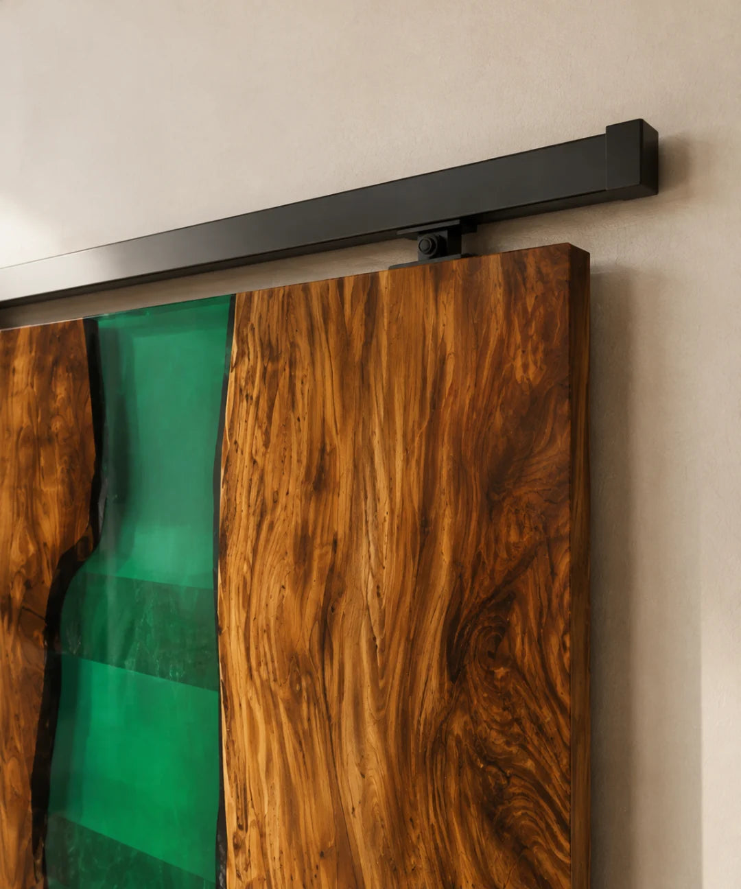 Emerald Divide Emerald Green Epoxy Sliding Door DR02