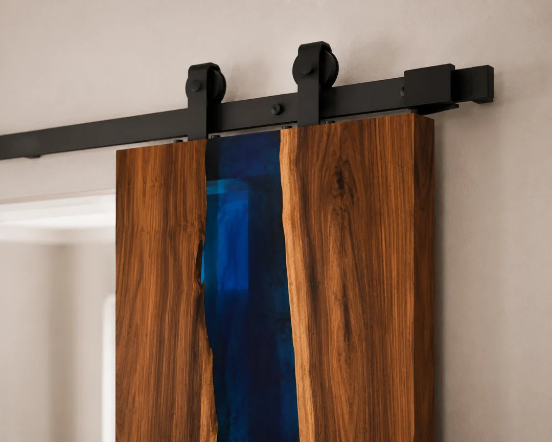 Cobalt Pair Royal Blue Epoxy Double Sliding Door DR03