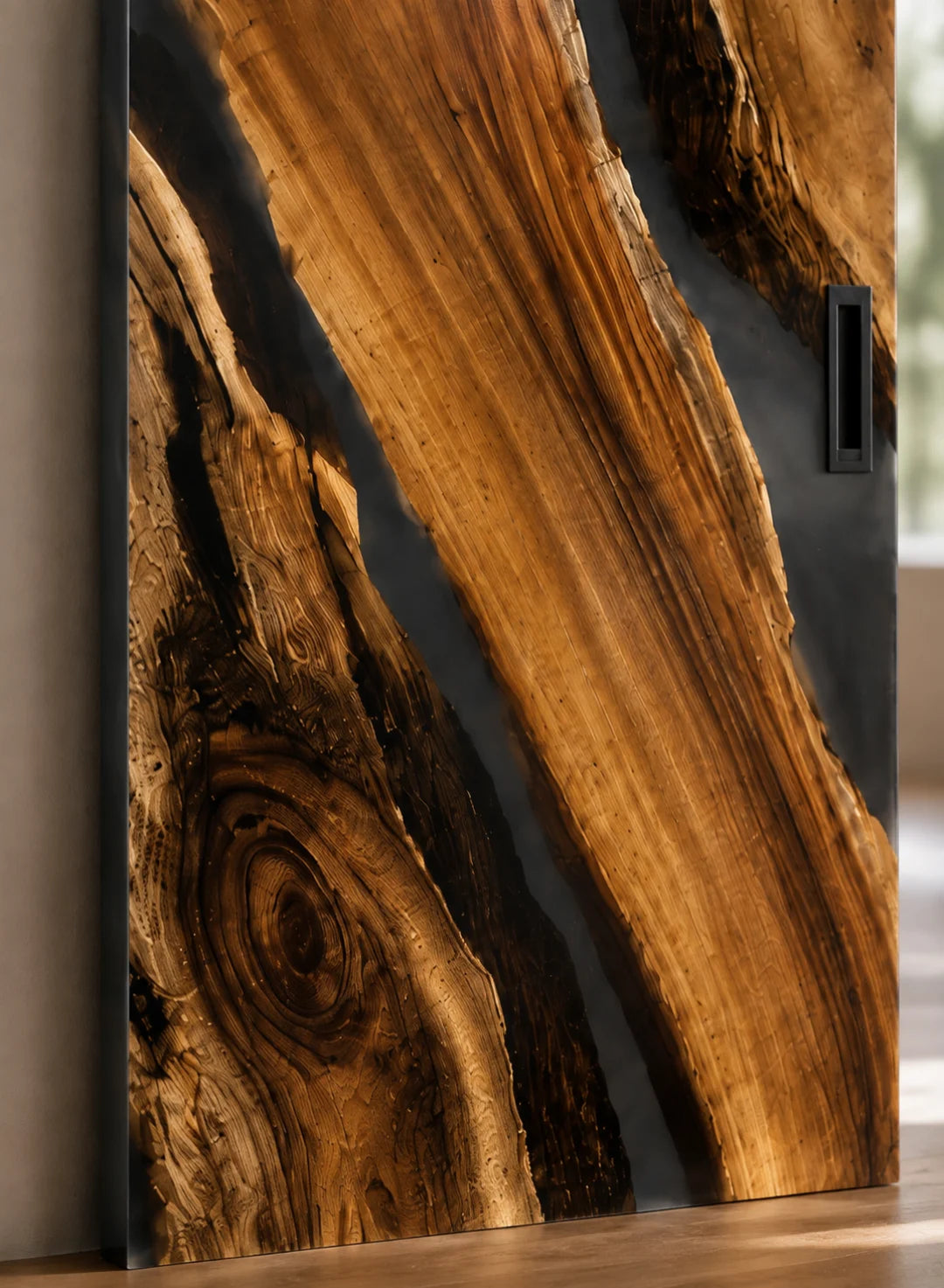 Smoke Bend Smoky Gray Epoxy Sliding Door DR06