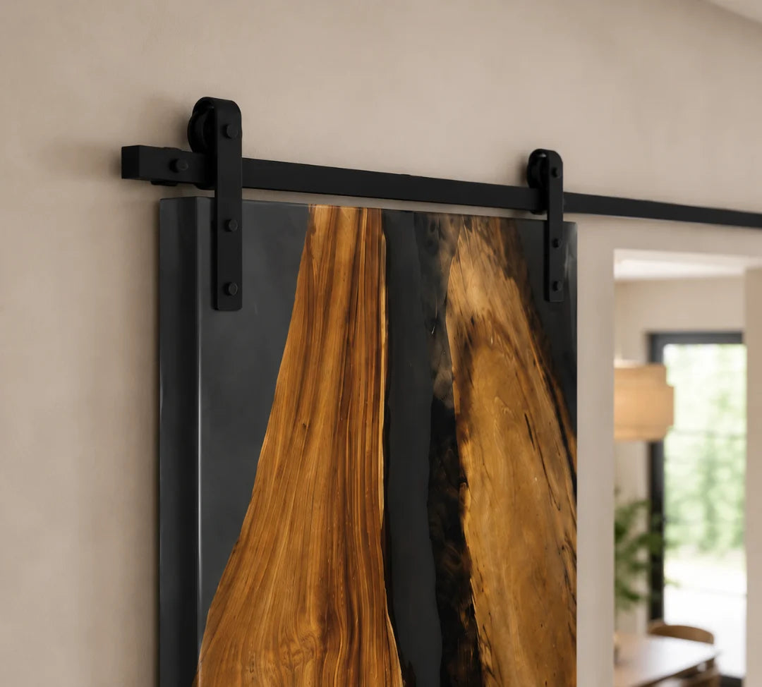 Smoke Bend Smoky Gray Epoxy Sliding Door DR06