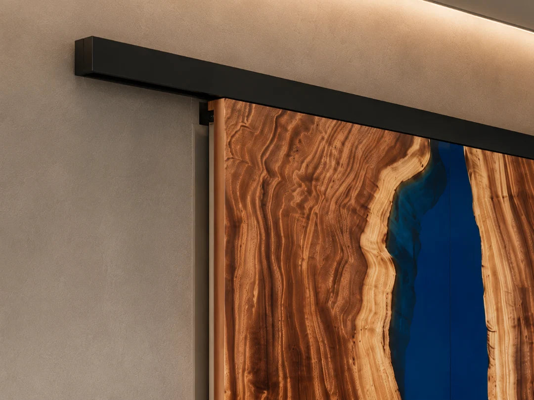 Ocean Spine Ocean Blue Epoxy Double Sliding Door DR09