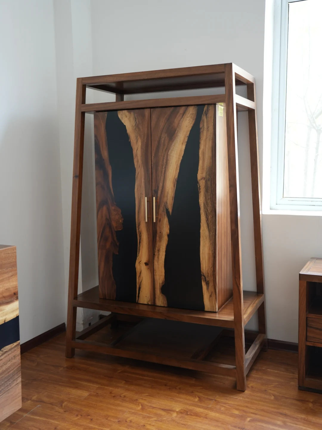 Midnight Grove Jet Black Epoxy Display and Storage Cabinet DSC01