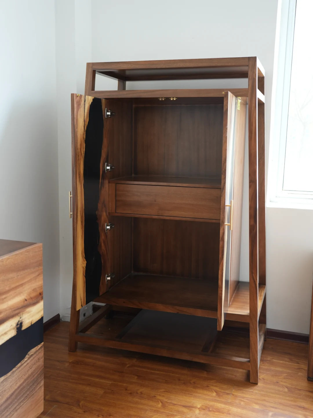 Midnight Grove Jet Black Epoxy Display and Storage Cabinet DSC01