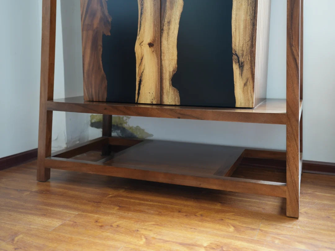 Midnight Grove Jet Black Epoxy Display and Storage Cabinet DSC01