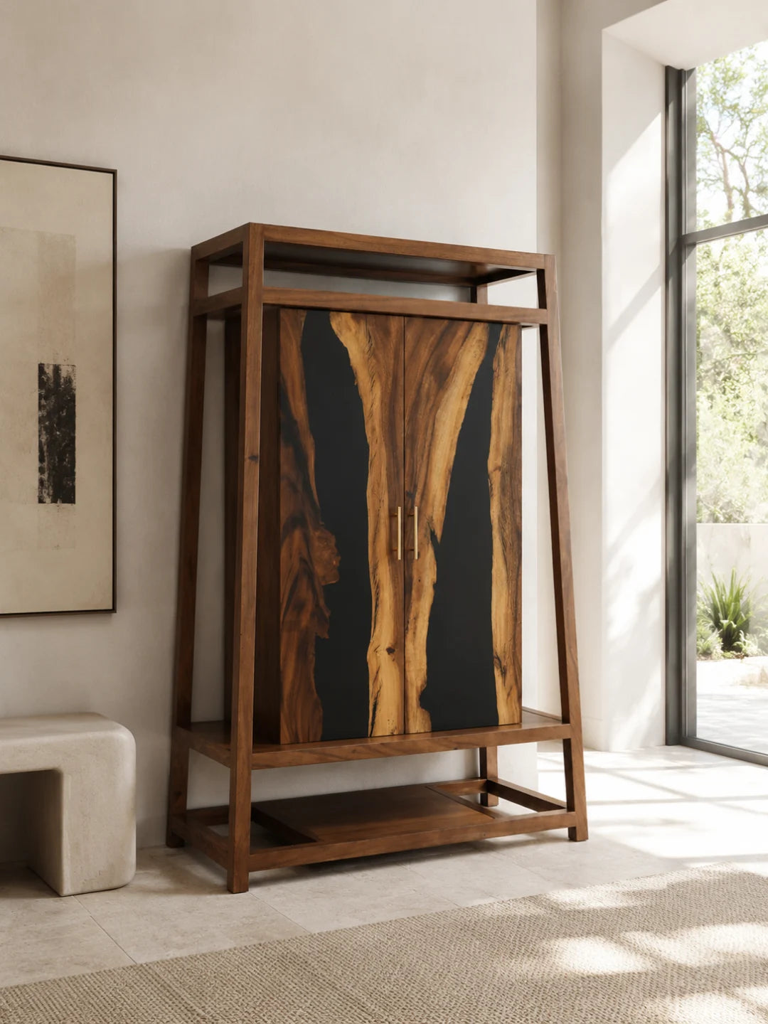 Midnight Grove Jet Black Epoxy Display and Storage Cabinet DSC01