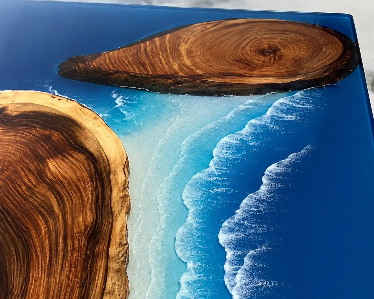 Aurorawoodart Custom Walnut Waves Beach Dining Table DT121