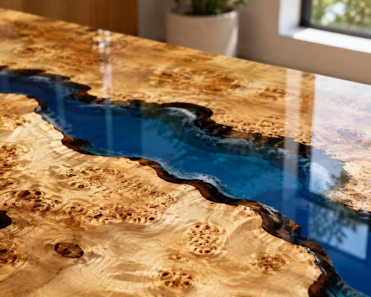 Aurorawoodart Custom Poplar Waves Beach Dining Table DT125