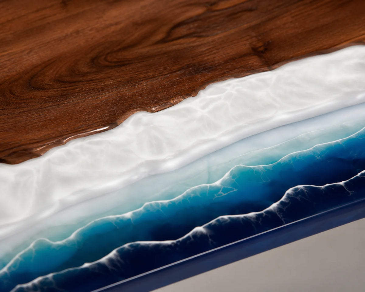 Ocean Tide Black Walnut Epoxy River Dining Table DT01