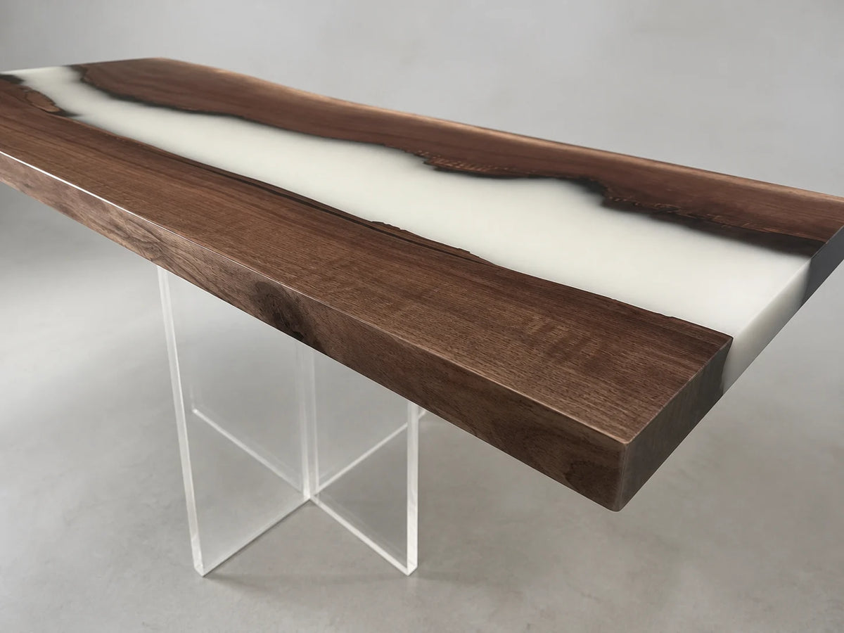 Pearl Drift Black Walnut Epoxy Dining Table DT06