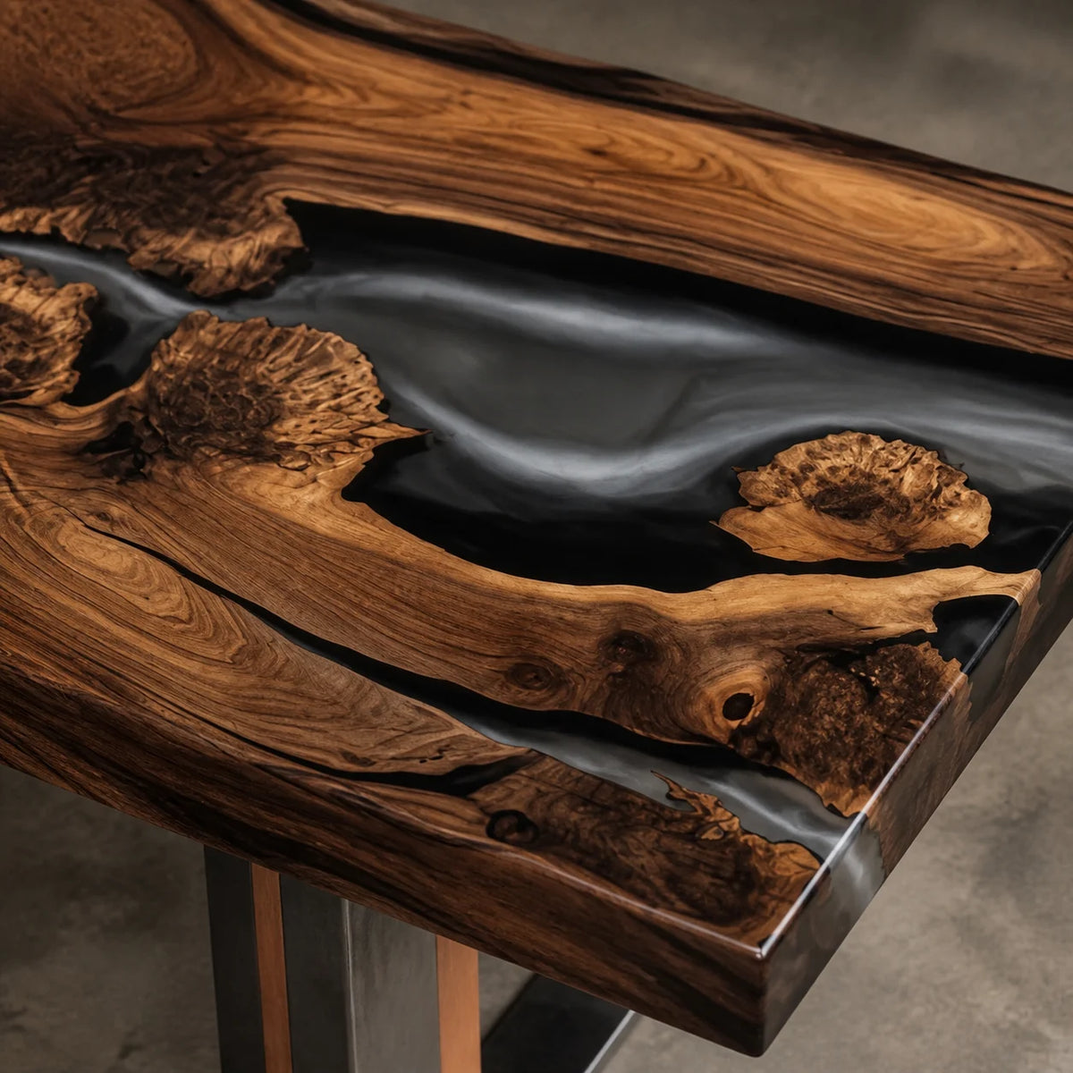 Smoke Canyon Black Walnut Epoxy Dining Table DT11