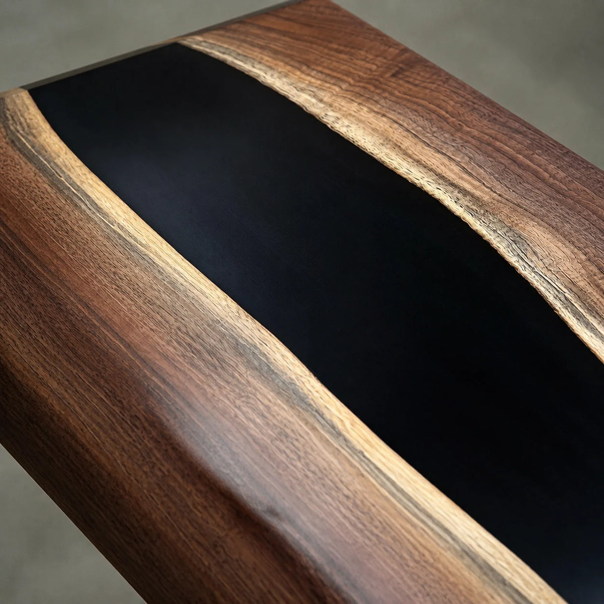 Jet Stream Black Walnut Epoxy River Dining Table DT12