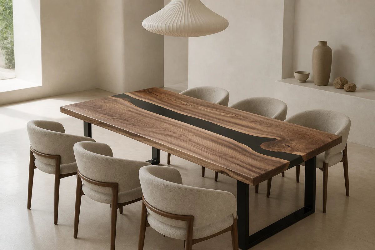 Forest Shadow Black Walnut Epoxy Dining Table DT14