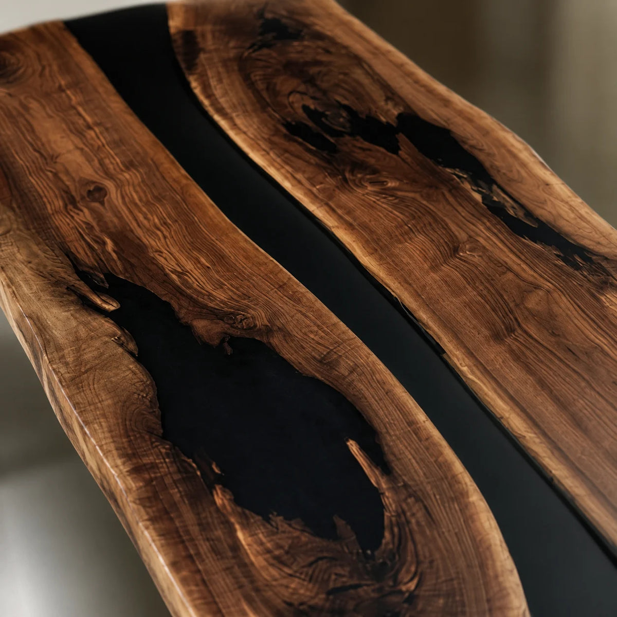 Charred Rift South American Walnut Epoxy Dining Table DT20