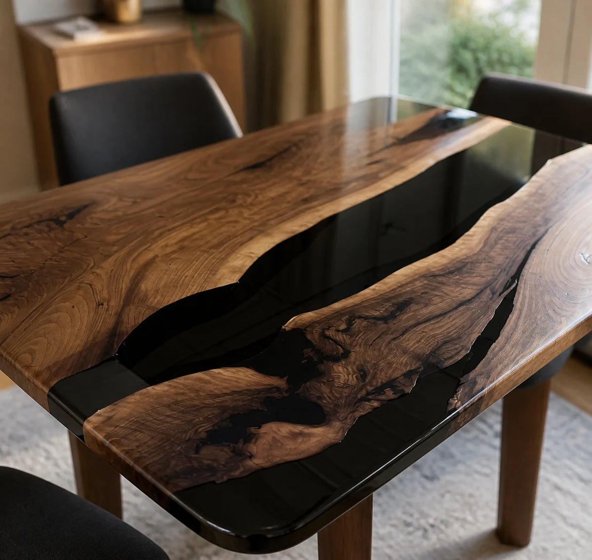 Onyx Island South American Walnut Epoxy Dining Table DT23