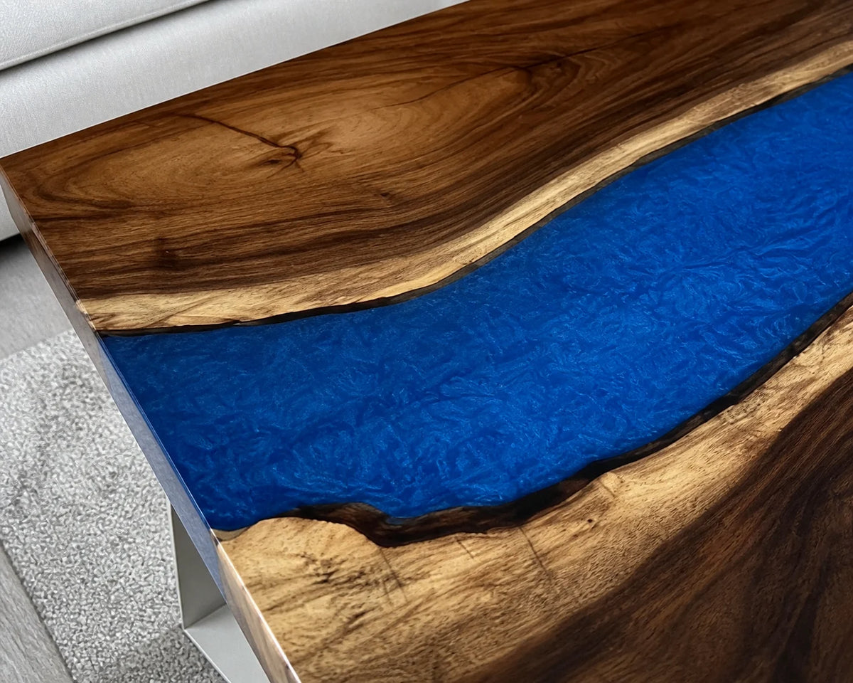 Sapphire Coast South American Walnut Epoxy Dining Table DT27