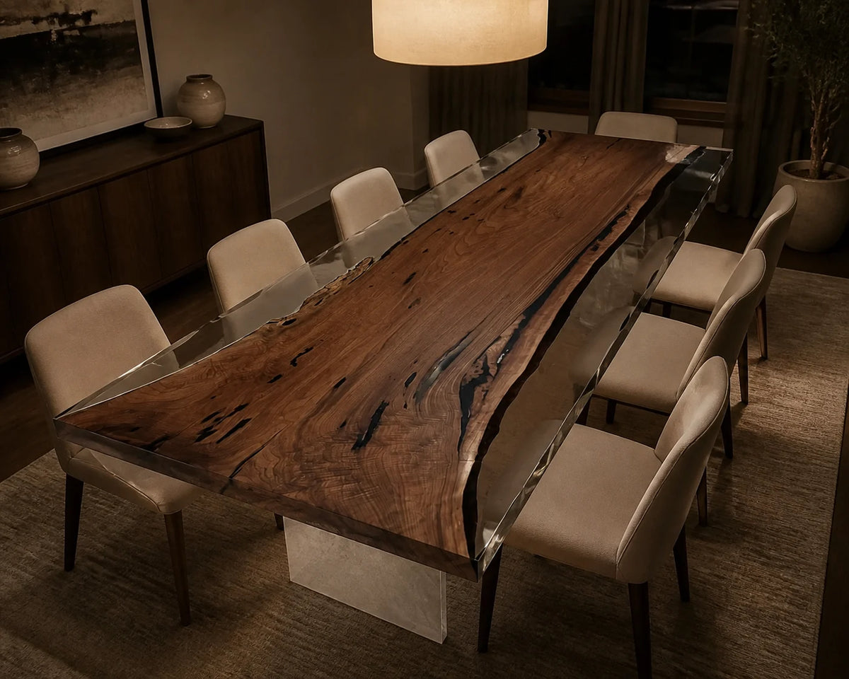 Crystal Edge South American Walnut Dining Table DT29