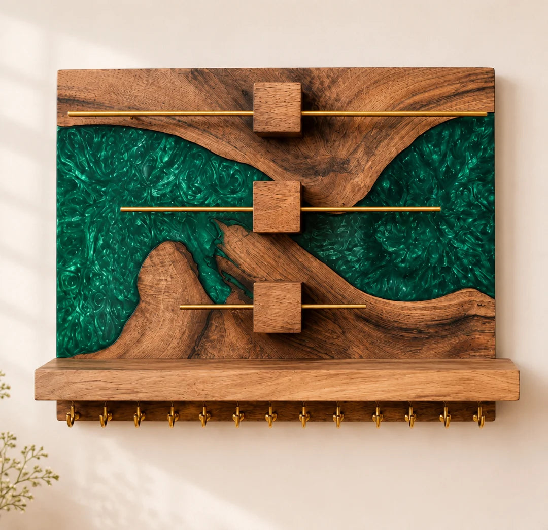 Emerald Gallery Emerald Green Epoxy Jewelry Holder JH02