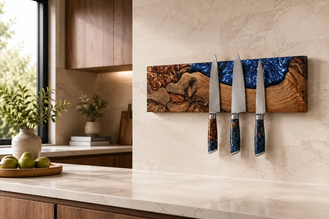 Blue Crest Sapphire Blue Epoxy Knife Holder KH02