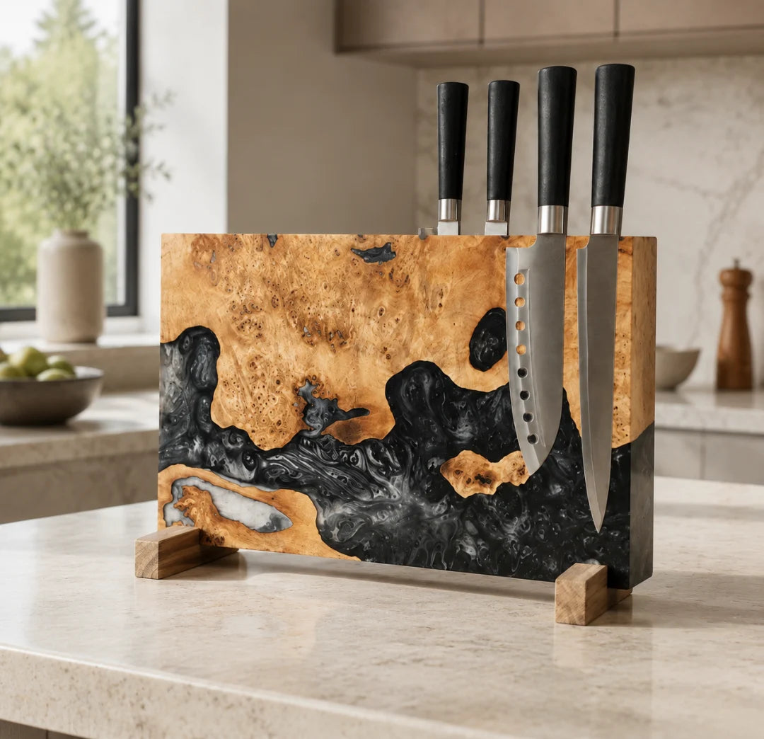 Black Torrent Black Silver Epoxy Knife Holder KH03