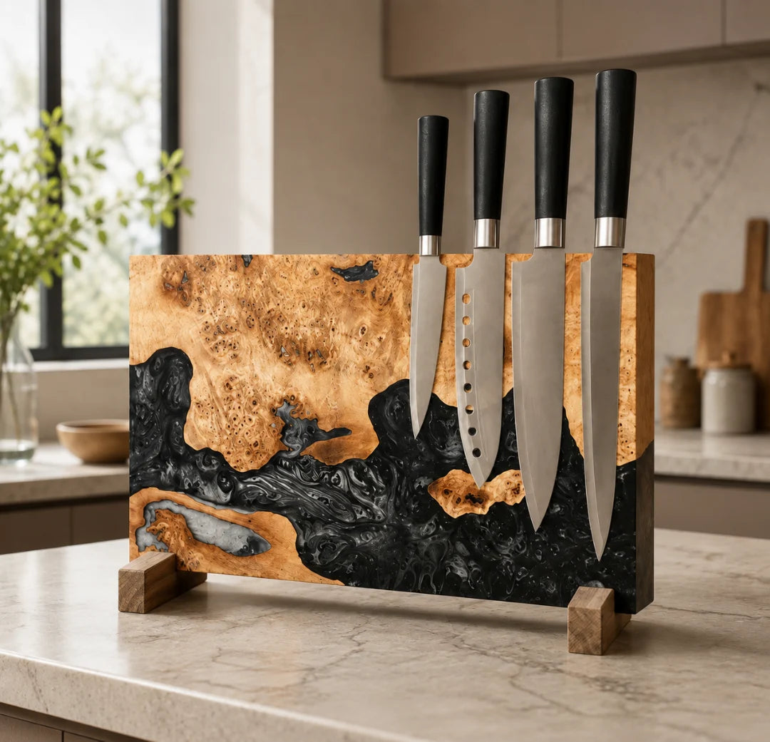 Black Torrent Black Silver Epoxy Knife Holder KH03