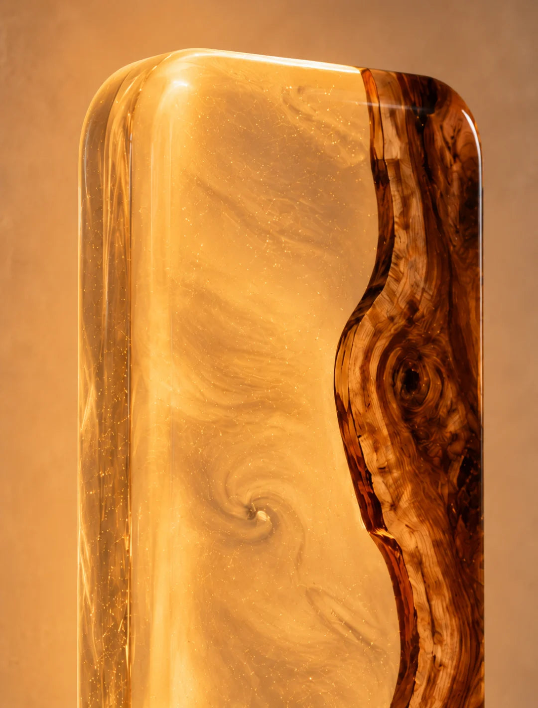 Amber Veil Clear Amber Epoxy Table Lamp LP02