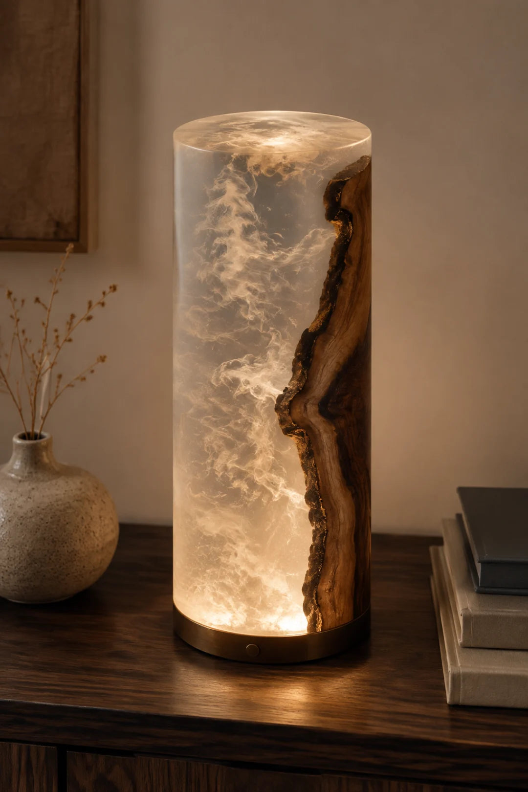 Clear Stone Crystal Clear Epoxy Table Lamp LP06