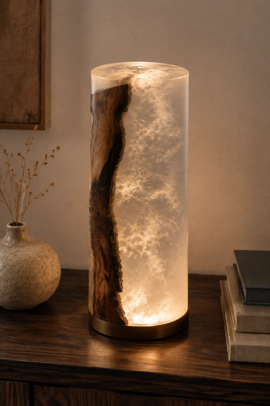 Clear Stone Crystal Clear Epoxy Table Lamp LP06