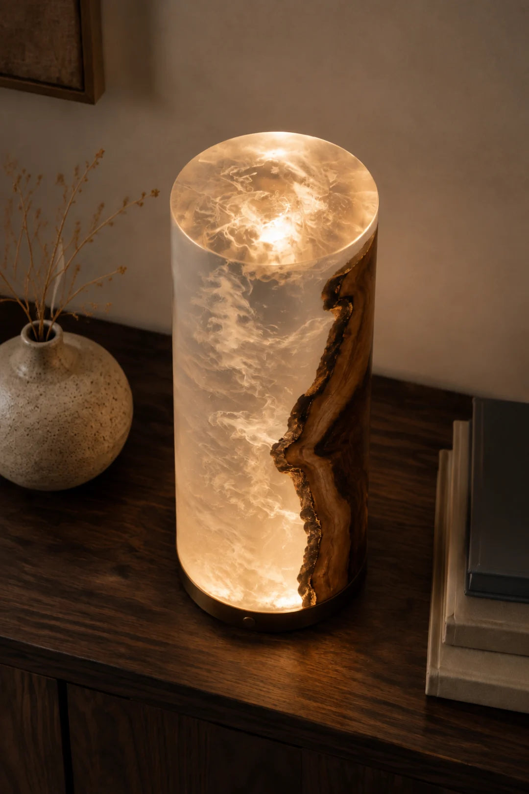 Clear Stone Crystal Clear Epoxy Table Lamp LP06