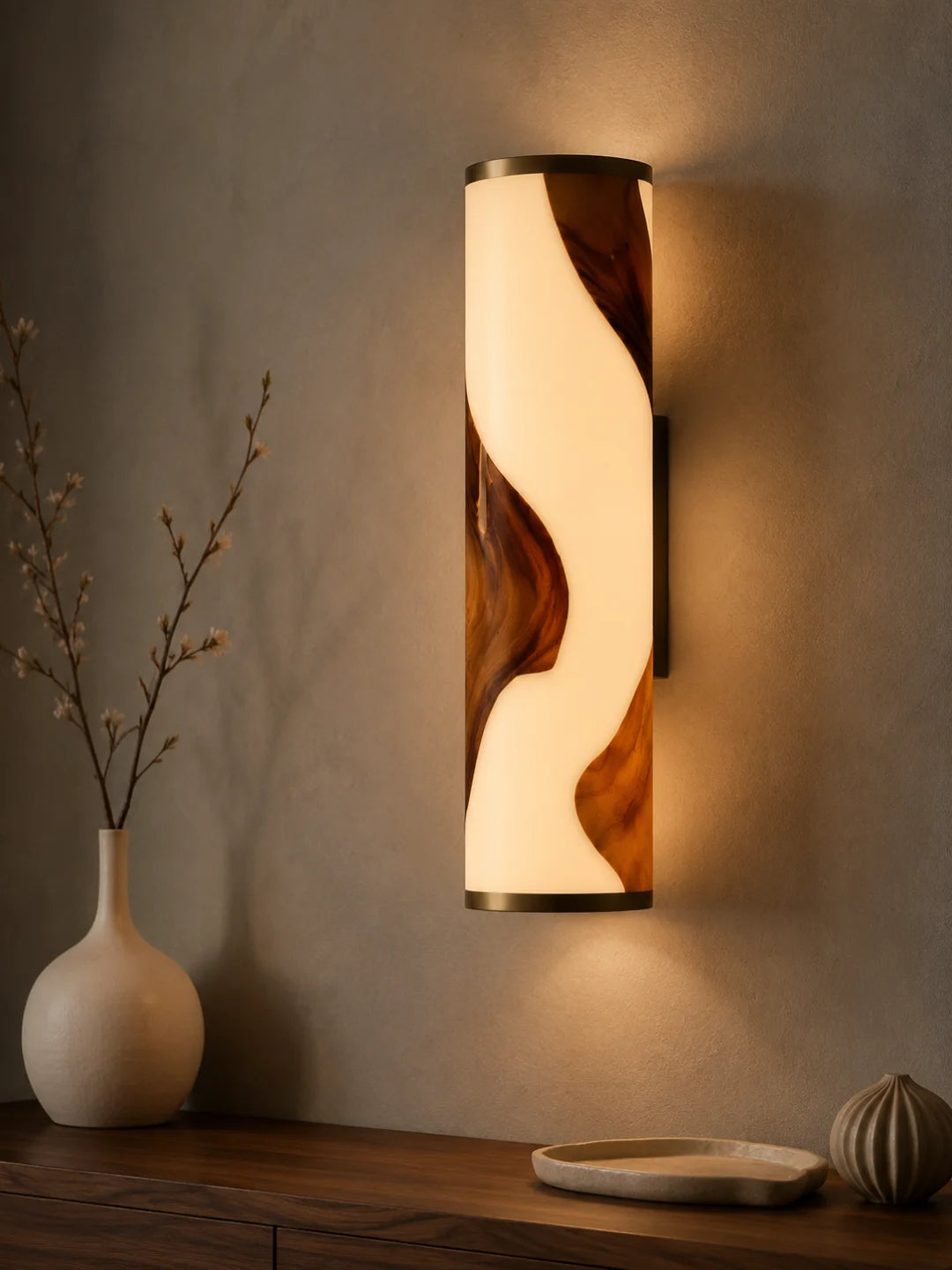White Ribbon Pearl White Epoxy Wall Lamp LP07