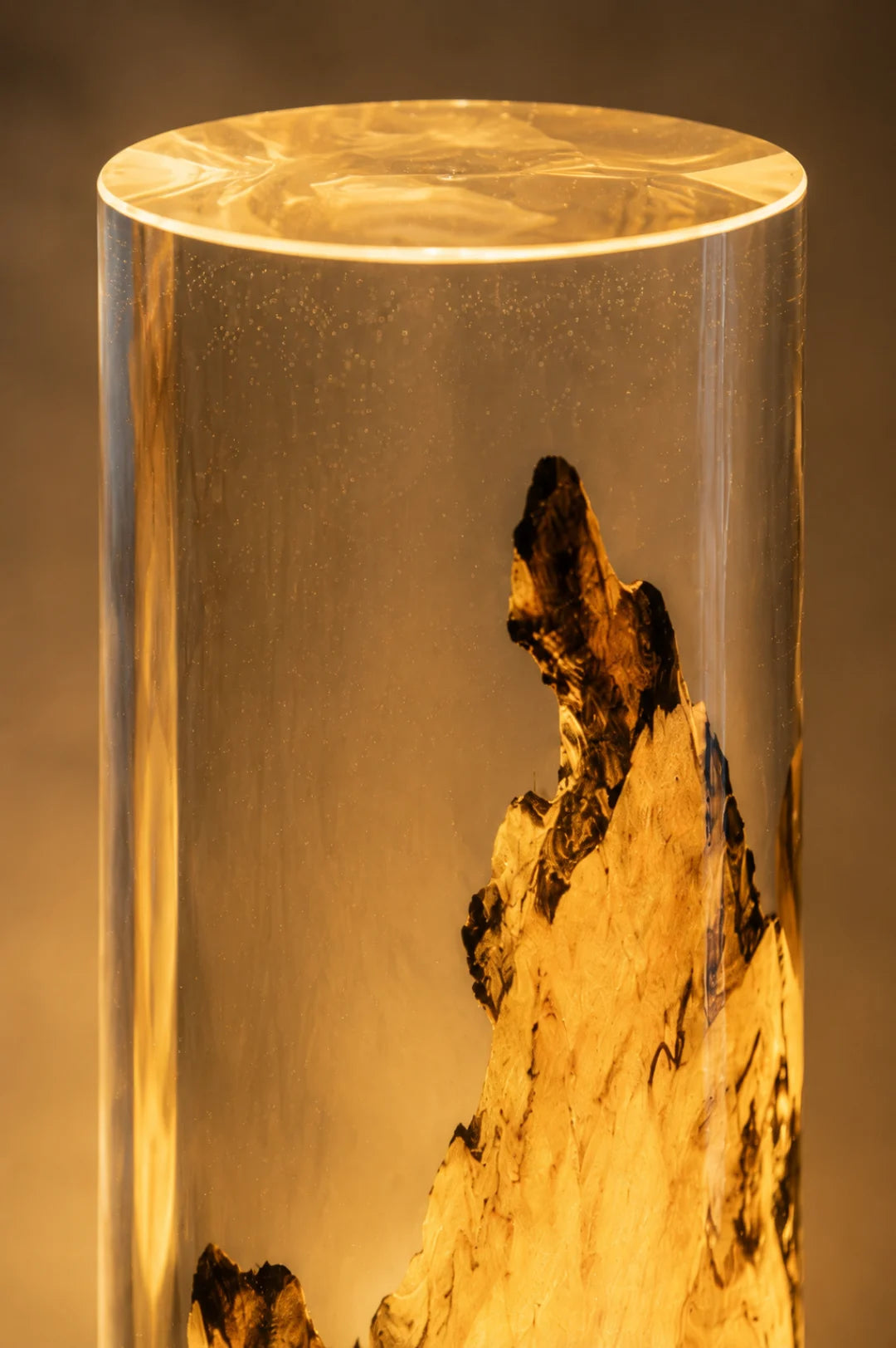 Golden Cliff Clear Amber Epoxy Table Lamp LP09