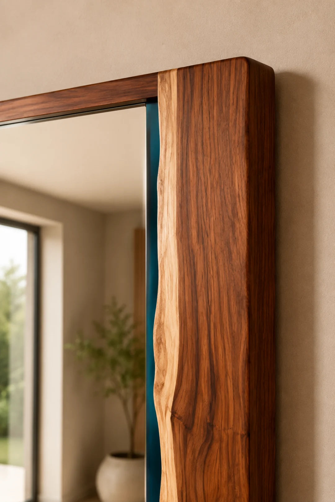 Teal Line Turquoise Epoxy Mirror MR02