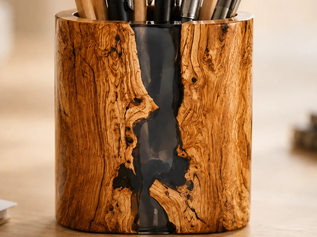 Black Gold Fragment Black Gold Epoxy Pen Holder PH08