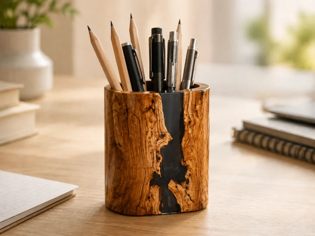 Black Gold Fragment Black Gold Epoxy Pen Holder PH08