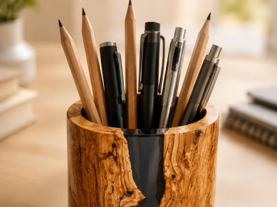 Black Gold Fragment Black Gold Epoxy Pen Holder PH08