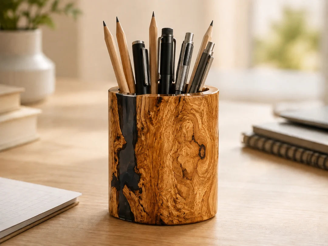 Black Gold Fragment Black Gold Epoxy Pen Holder PH08
