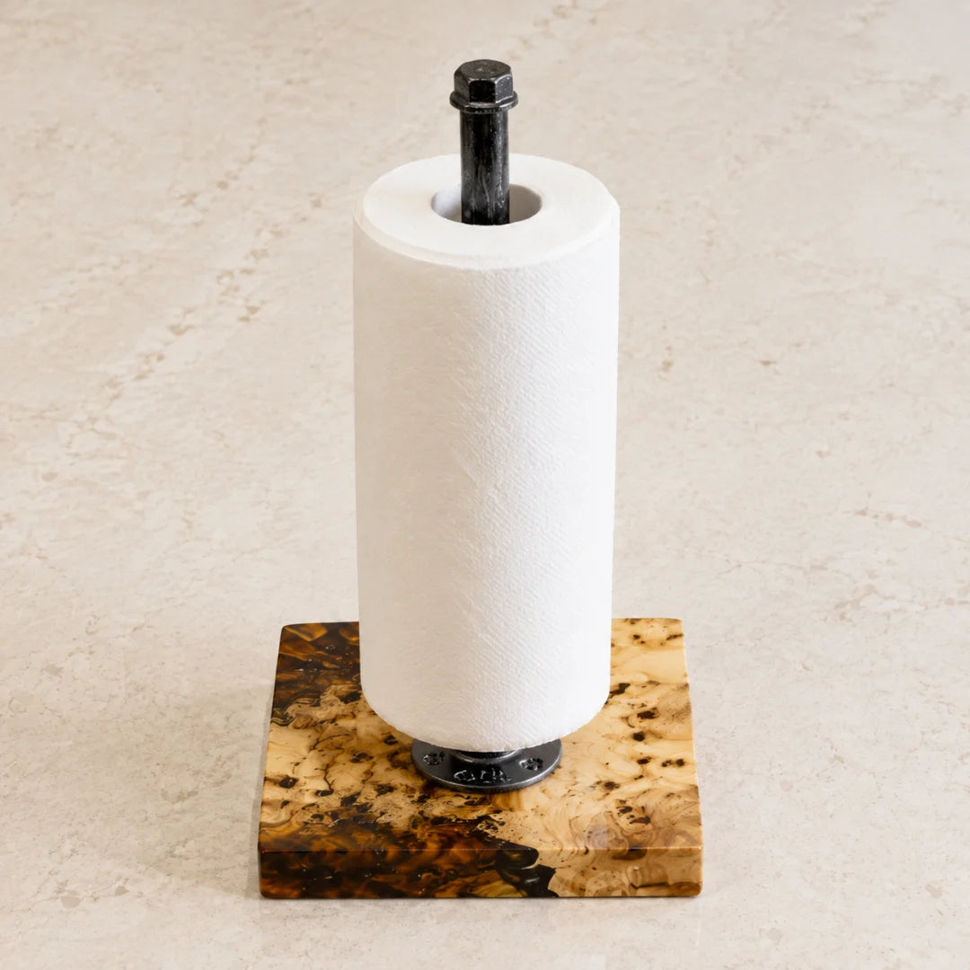Golden Mosaic Clear Amber Epoxy Paper Towel Holder PTH01