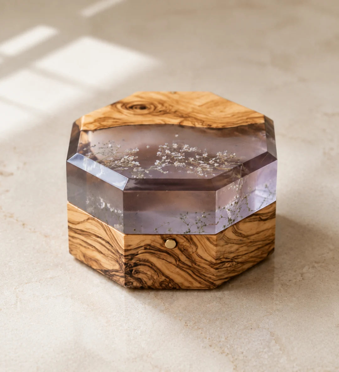 Lavender Keepsake Smoky Lavender Epoxy Ring Box RB01