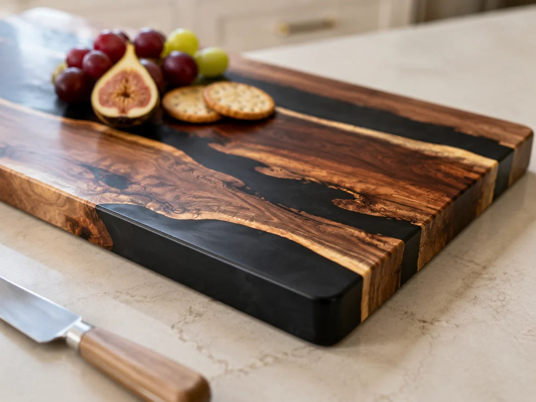 Ember Vein BlackEpoxy Serving Board SB03