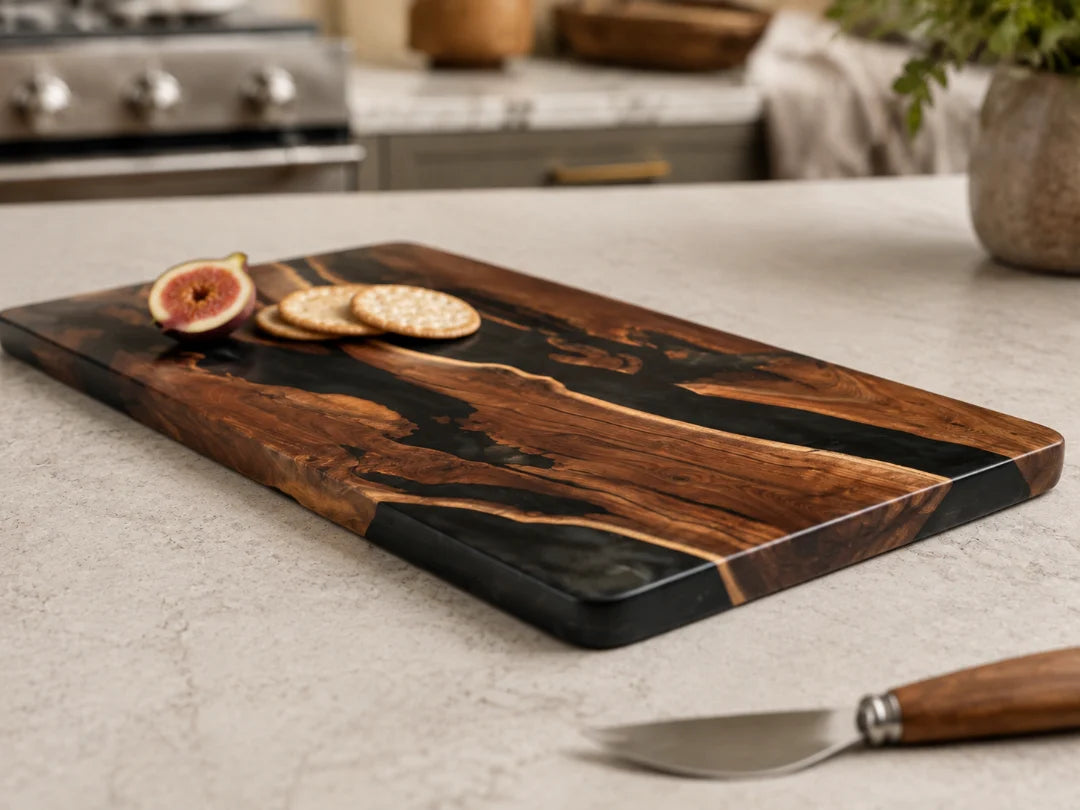 Ember Vein BlackEpoxy Serving Board SB03