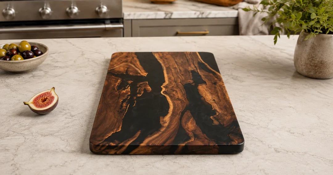 Ember Vein BlackEpoxy Serving Board SB03